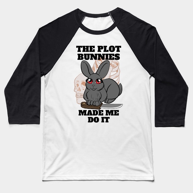 Plot Bunnies Baseball T-Shirt by lizstaley